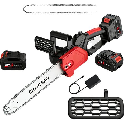 Motosierra inalámbrica, longitud de corte de 30 cm, diseño ergonómico, 2 baterías. (1/2)