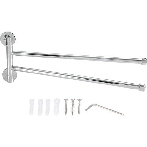 Door-towels wall-mounted for room of bath, shelf rotating pivot (2 arm) (1/5)