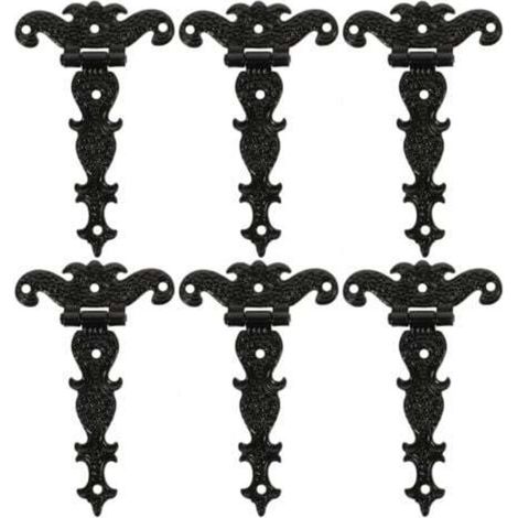 Retro-Scharniere aus Zinklegierung, 6-teiliges Set, Beschläge für Holztore und -zäune, für stabile Befestigung, ideal für Türen und Heimwerkerprojekte