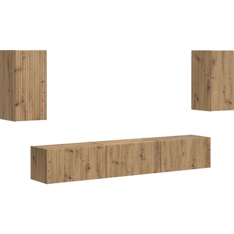 TV-Schrankset Wandmontiert 5 pcs Artisan-Eiche Holzwerkstoff vidaXL
