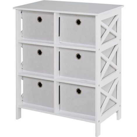 Commode de rangement KATHY grise et blanche (1/5)