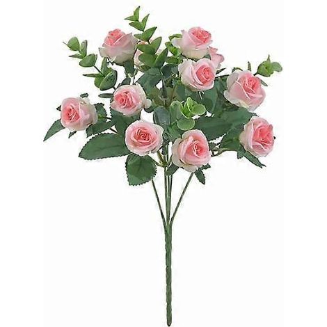 Magnifique fleur artificielle, exquise fleur en soie synthétique, effet visuel réaliste, fausse roserose clair (1/5)