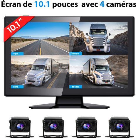 Caméra de recul avec 4 caméras de recul HD + écran divisé 10,1 pouces pour camions et bus KFW (1/5)