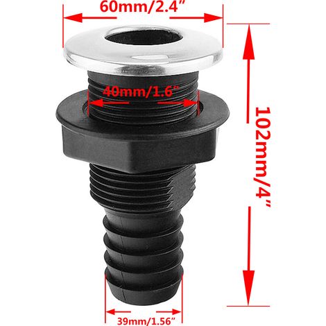 Marine 5/8 inch nylon water outlet, marine hardware accessories, plastic water outlet, marine and yacht accessories - 1-1/2 inch - nylon (1/4)