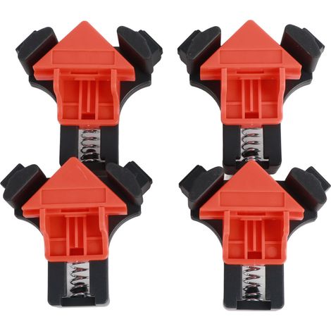 Lot de 4 pinces d'angle bois, serre-joints d'établi 60 90 120 degrés, outils de maintien pour menuiserie (1/5)