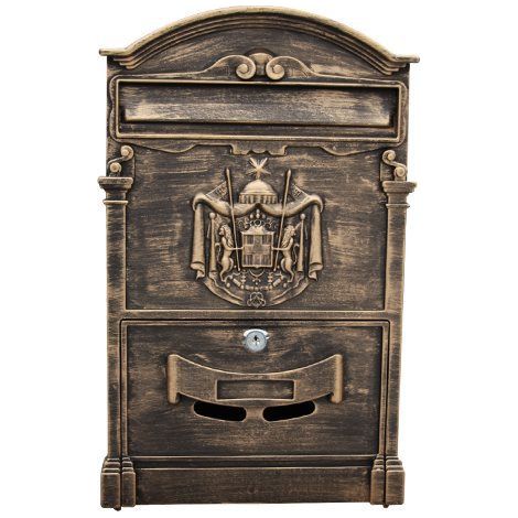Boîte aux Lettres individuelle en Aluminium Style Classique Bronze 26X9X41CM (1/4)