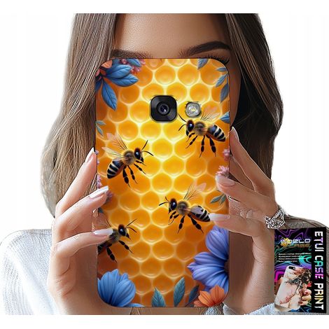Custodia per Samsung A5 2017 - cover posteriore a nido d'ape UL con motivo a api (1/5)