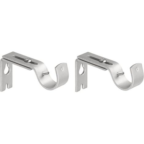 Robuste, verstellbare Wandhaken für 2,5 cm Stangen, 2er-Pack, Neusilber