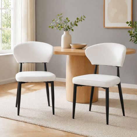 MEUBLIV Sillas de comedor 50x45x80 cm blancas, respaldo ergonómico, lote de 2 (1/5)