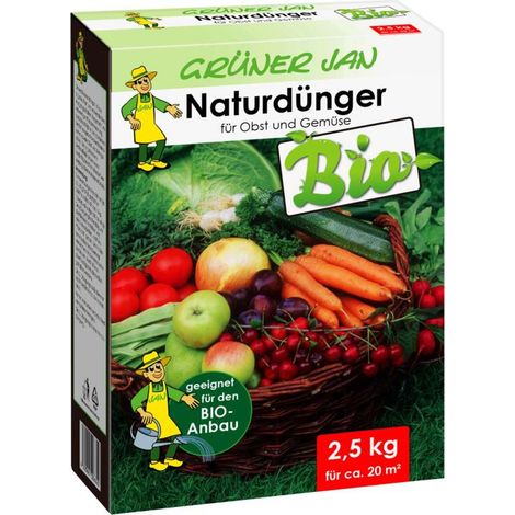 7x 2,5 kg Grüner Jan Bio-Naturdünger Obst & Gemüse Bio-Anbau, für ca. 140m²