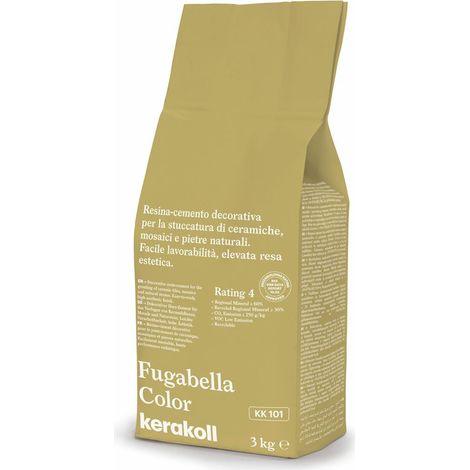 Joint résine-ciment Fugabella Color FILL 3 kg – Hydrofuge pour pièces humides – Haute résistance aux acides – Antibactérien – Kerakoll
