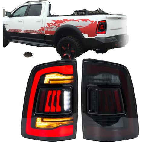 Fanali posteriori, 35W, 12V, 3400LM, compatibili con Dodge Ram 1500 2500 3500, indicatori di direzione sequenziali (1/5)