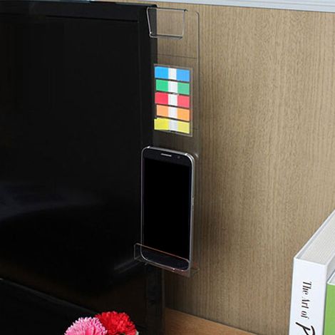 Panneau mémo bureau moniteur PC en acrylique avec bloc notes rappel amovible (Droite) (1/5)