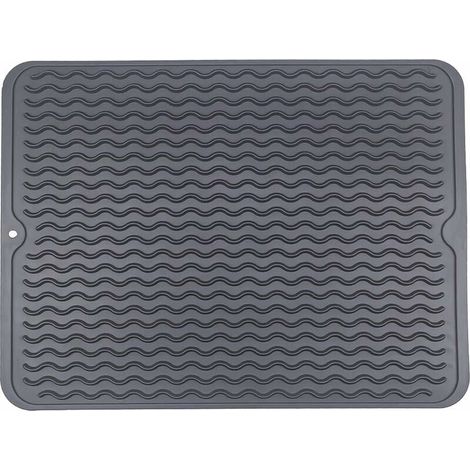 Kitchen Drying Mat Dish Drying Mat Eco-Friendly Silicone Drying Mat Heat Resistant Non-Slip Dishwasher Safe 40x30cm (1/5)