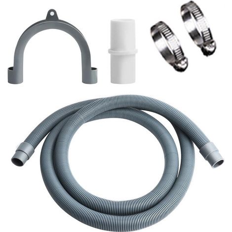 3m Vidange Machine a Laver, lave-linge,tuyau d'évacuation des eaux usées avec raccord de tuyau de vidange et 2 colliers de serrage (1/3)