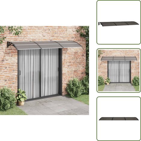 Auvent de porte Noir 300x100 cm Polycarbonate - Auvent De Porte - Abri Porte - Protection Pluie - Store Extérieur - Porch Canopy (1/5)
