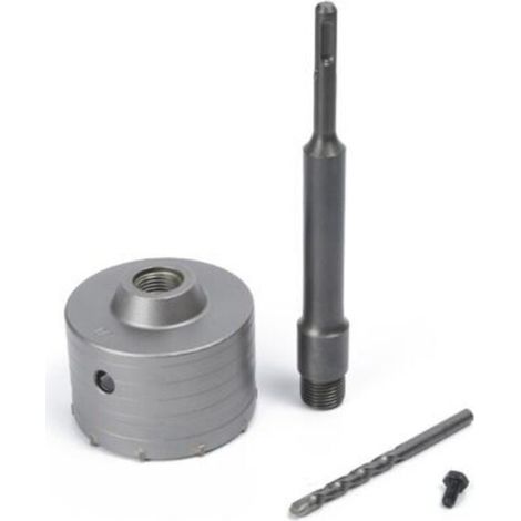 Scie cloche à béton 75 mm – Tige SDS Plus 220 mm – Alliage tungstène-cobalt – Pour perçage ciment, brique, pierre, béton autonivelant (1/5)