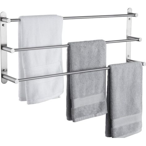 Handtuchhalter 3 Stangen Edelstahl SUS304 Wandmontage 75 CM Gebürstet (1/5)