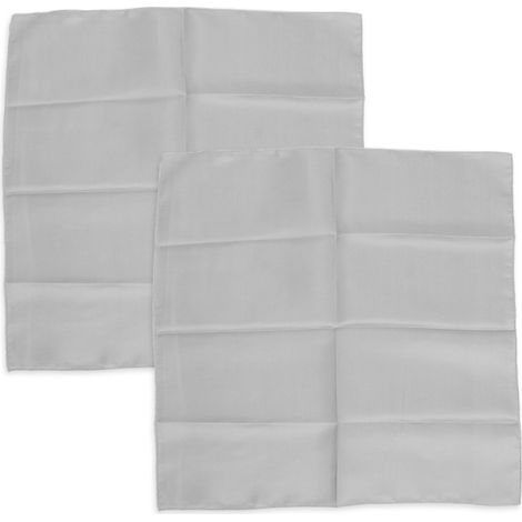 Serviettes de table satinées carrées 17x17 pouces (43 cm) - Lot de 24, douces et brillantes, idéales pour mariages, fêtes et cérémonies - Argent (1/5)