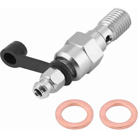 Vis de purge pour étrier de maître-cylindre de frein de moto M10 x 1,25 mm, bouchon anti-poussière, boulon banjo, argent (1/5)