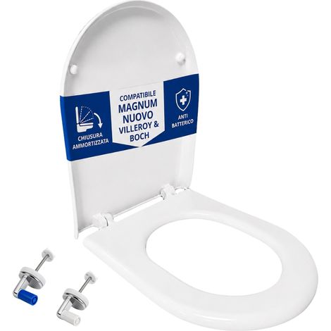 Copriwater Magnum Nuovo Villeroy & Boch termoindurente bianco Soft Close (1/4)