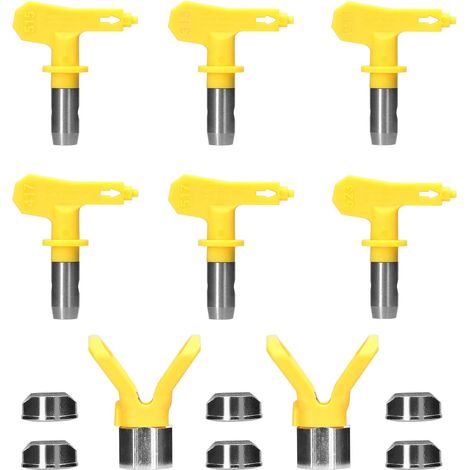 6-Piece Airless Spray Nozzle Set, Airless Paint Nozzle Kit with Sealed Tip (Type 211, 315, 417, 515, 517, 523) (1/5)