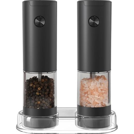 2 Moulin à poivre électrique,sel,poivre,céramique,réglable,lumière LED,cuisine (1/5)