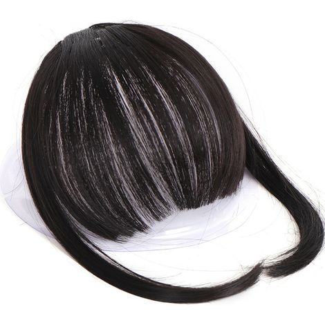 Clip Frange Cheveux Fibre Haute Température - Frange avec Tempes - Extension Cheveux Noir (1/5)
