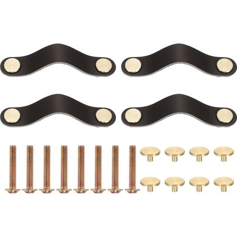 Boutons de meuble en cuir, lot 4 poignées meubles cuir résistant (1/5)