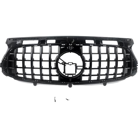 Rejilla del parachoques delantero, material ABS, ajuste a medida para Mercedes Benz Clase GLA, negro brillante. (1/2)
