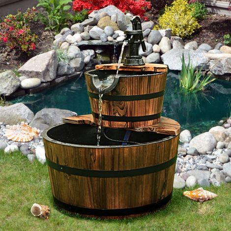 Cascade garden fountain with pump