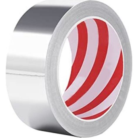 Aluminiumfolienband, 50 mm x 10 m, selbstklebend, 1 Rolle, wasserdicht und hitzebeständig, zum Abdichten, für Küchenspülen, Reparaturen und Isolierung.