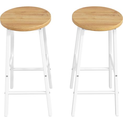 CHICFURN Set de 2 taburetes de bar y carrito de cocina con isla móvil blanca, encimera abatible, botellero, portaespecias y gran almacenaje para comedor y salón (1/5)