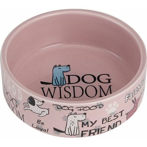 5-inch Ceramic Dog Bowl Cartoon Pattern, Cute, Chew-Proof, Dishwasher and Microwave Safe