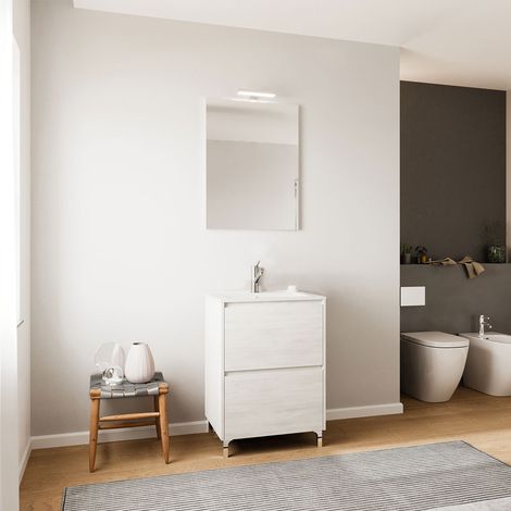 Mobile Bagno Savinidue Lisbona Base Colore Rovere Bianco 60 x 47 x 85 cm