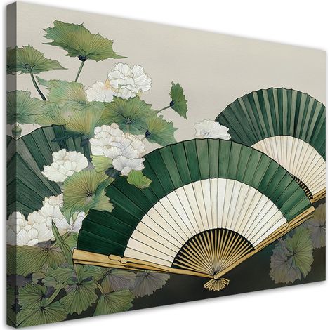 Tableau déco Éventail de feuilles japonaises 60x40 (1/5)