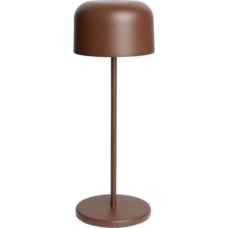 Lampe de table avec abat-jour rond Lucca marron 300mm - Ref HZ209 - Olympia (1/5)