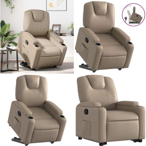 Relaxsessel mit Aufstehhilfe Cappuccino-Braun Kunstleder - Relaxsessel - Fernsehsessel - Liftchair - Elektrischer Sessel - Aufstehhilfesessel - Home & Living (1/5)