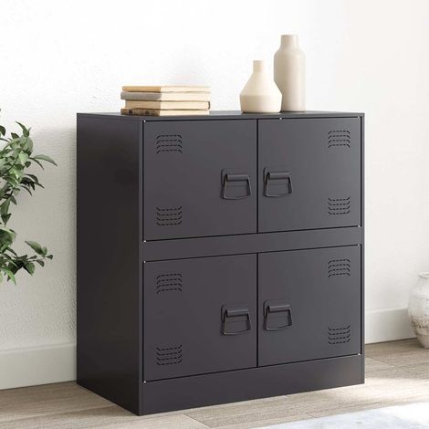 Credenza Nera 67x39x73 cm in Acciaio vidaXL