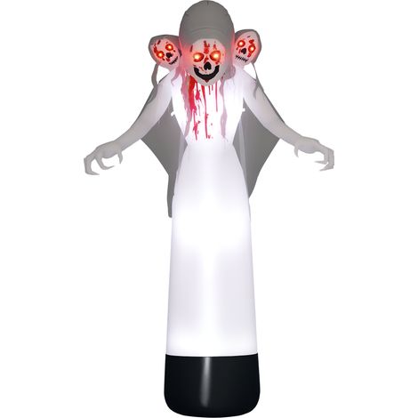 Outsunny 8.9FT Tall Halloween Inflatable Three-Head Witch Ghost Decoration (1/5)