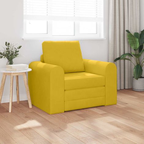 Schlafsofa Gelb 98 x 71 x 83 cm Samt