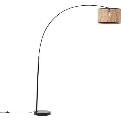 BRILLIANT Wiley Bogenstandleuchte 2,1m holz hell/schwarz 1x A60, E27, 42W, geeignet für Normallampen (nicht enthalten) (1/4)