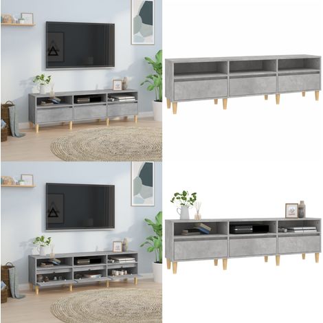 Meuble TV gris béton 150x30x44,5 cm bois d'ingénierie - Meubles Tv - Meuble Tv - Support Tv - Unité Tv - Meuble Design - Home & Living (1/5)