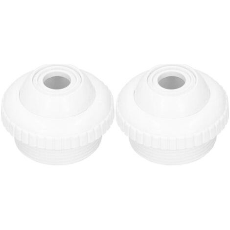 2 Pièces Buse de Refoulement Piscine - Buse de Piscine Skimmer pour Piscines à Parois en Acier - Buse de Retour avec Tête Pivotante Accessoires de Piscine - Filetage Extérieur 1,5 Pouces - Blanc (1/5)