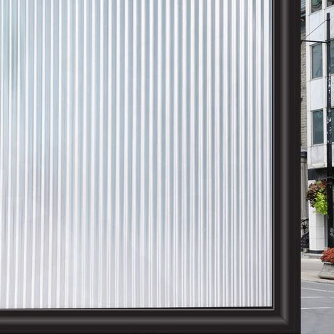 JSSEVN - Privacy Window Film, Anti-Glare Window Film, Window Privacy Screen, Striped Pattern Window Film, 44.5x200cm, UV-Resistant, Opaque, Good Privacy (1/5)