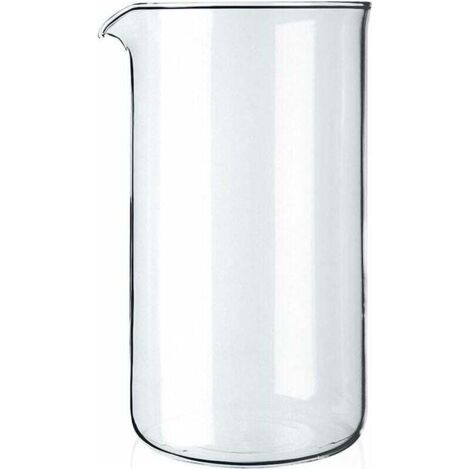 Verre à piston de rechange 1 litre – Verre borosilicate transparent – Résistant à 250°C – Compatible lave-vaisselle – Diamètre 10 cm (1/5)