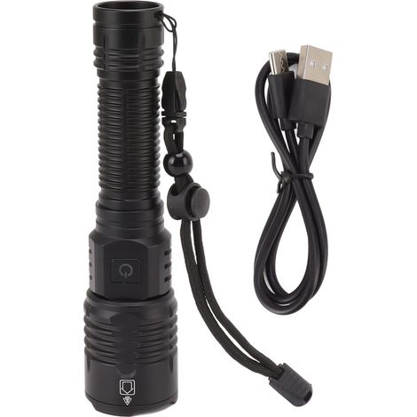 Lampe Torche Puissante 1500lm USB Rechargeable Etanche Alliage Aluminium pour Randonnée Pêche Camping (1/5)