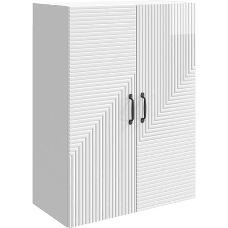 Wandschrank Hochglanz Weiß 66 x 34,5 x 90 cm Holzwerkstoff vidaXL (1/5)