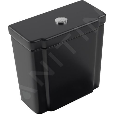 Villeroy & Boch Hommage - Réservoir de chasse d’eau, remplissage latéral, CeramicPlus, TitanGlaze, Pure Black 772111R7 (1/5)
