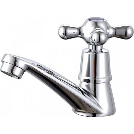 Robinet d’eau froide simple Robinet d’eau, Robinet à un robinet froid Chrome Basin Robinet d’eau, Pour La maison Salle de bain (1/4)